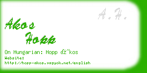 akos hopp business card